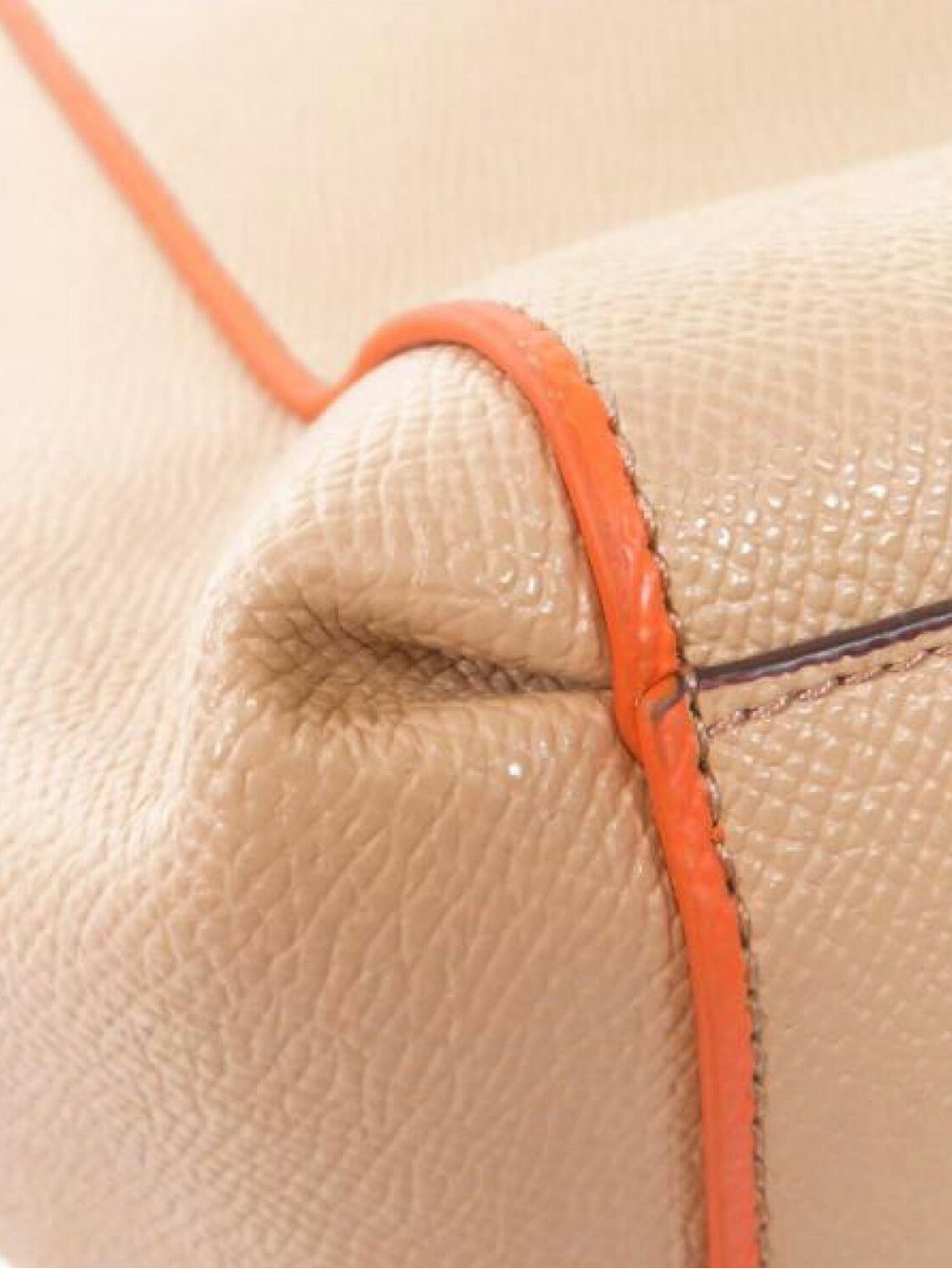 *SOLD* COACH Christie Carryall Crossgrain Leather Beige Pink & Orange Trim - Picture 8 of 10